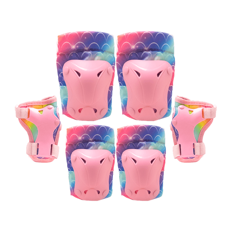 Juego de protectores de muñeca coloridos para rodillas y codos para niños