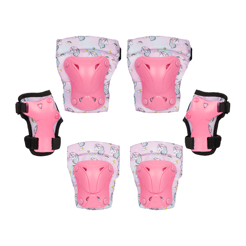 Juego de protectores de muñeca coloridos para rodillas y codos para niños