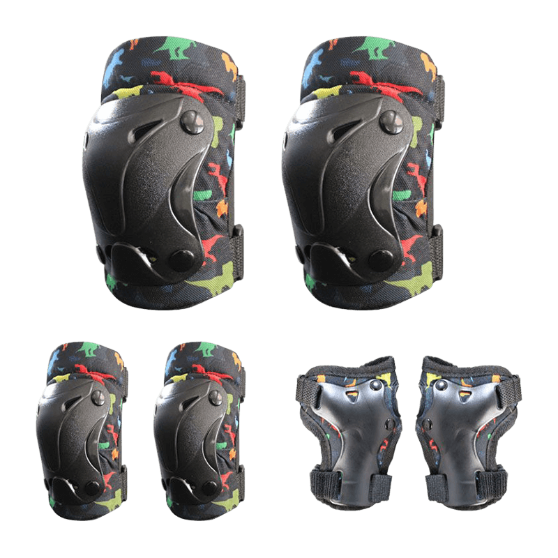 Juego de protectores de muñeca coloridos para rodillas y codos para niños