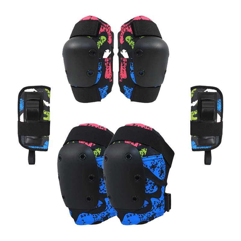 Juego de protectores de muñeca con rodilleras y codo de 6 piezas para patinaje sobre ruedas